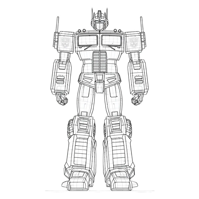 Optimus Prime Outline Vinyl Car Decal Sticker – Waterproof & UV-Resistant 
