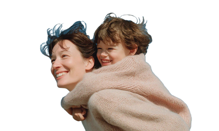Joyful Mother-Son Hug Vinyl Car Decal Sticker – Waterproof & UV-Resistant 
