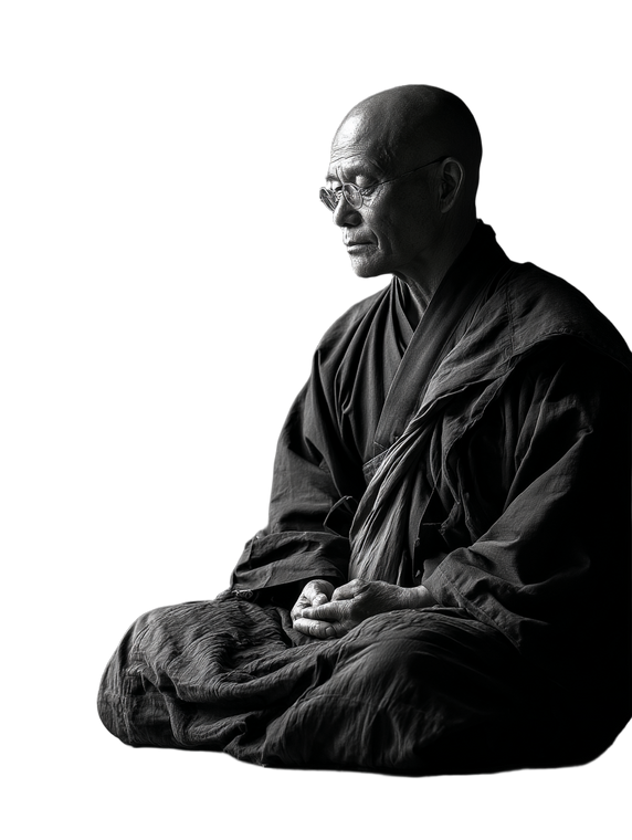 Zen Monk Portrait Vinyl Car Decal Sticker – Waterproof & UV-Resistant 