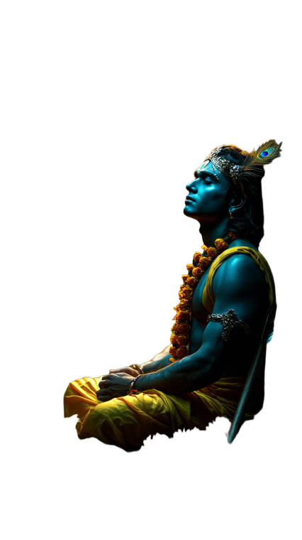 Divine Krishna Portrait Vinyl Car Decal Sticker – Waterproof & UV-Resistant 