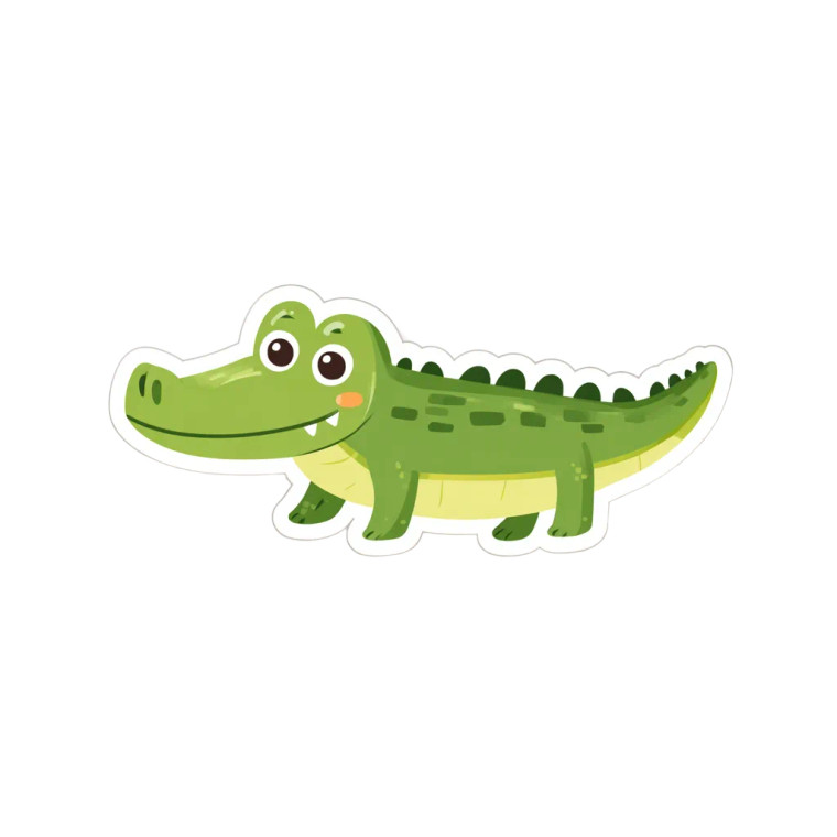 Cute Cartoon Crocodile Vinyl Car Decal Sticker – Waterproof & UV-Resistant 