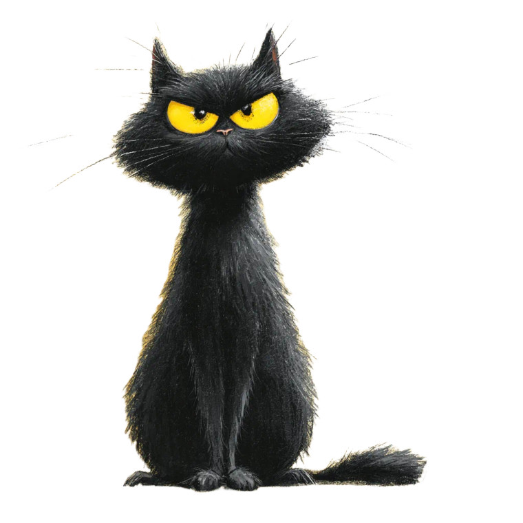Dissatisfied Black Cat Vinyl Car Decal Sticker – Waterproof & UV-Resistant 