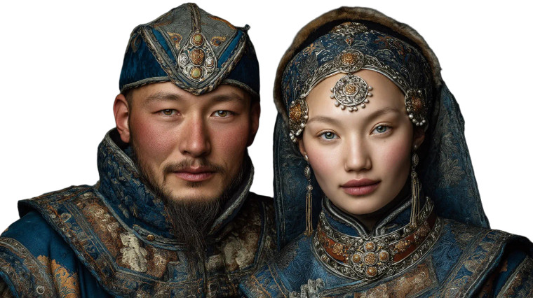 Buryat Ceremonial Portrait Vinyl Car Decal Sticker – Waterproof & UV-Resistant 