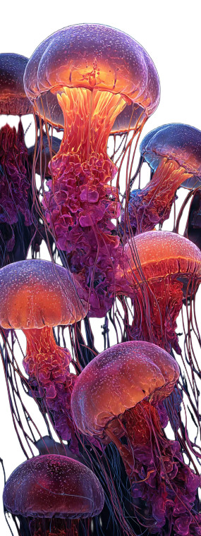 Glowing Jellyfish V6 Vinyl Car Decal Sticker – Waterproof & UV-Resistant 