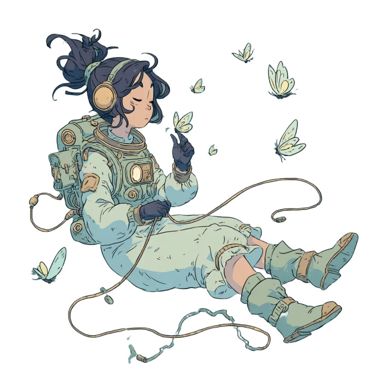Astronaut With Butterflies Vinyl Car Decal Sticker – Waterproof & UV-Resistant 