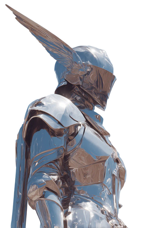 Celestial Armored Guardian Vinyl Car Decal Sticker – Waterproof & UV-Resistant 