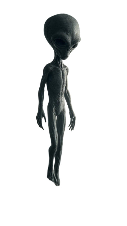 Grey Alien Levitating Vinyl Car Decal Sticker – Waterproof & UV-Resistant 