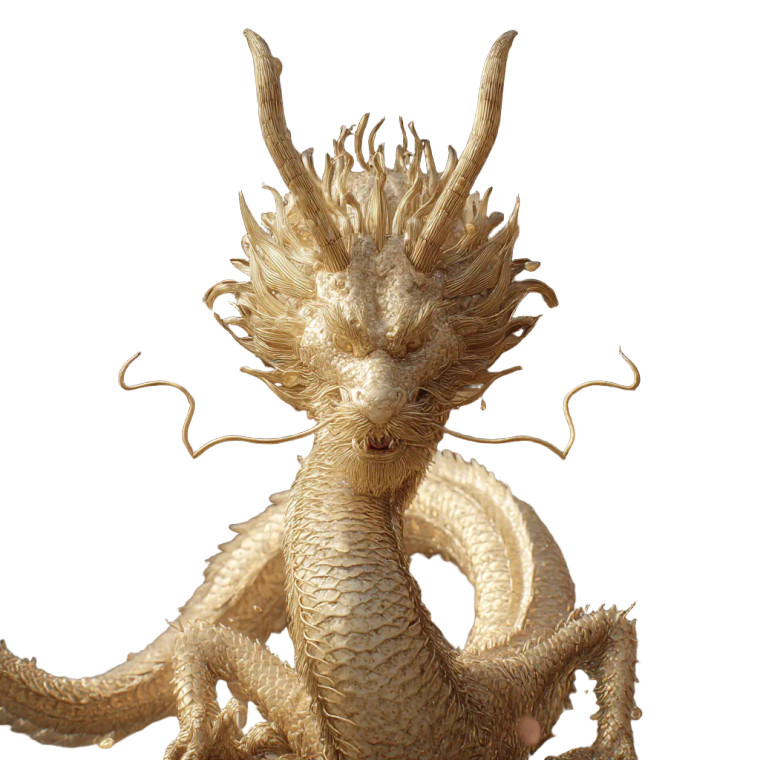 Golden Japanese Dragon Vinyl Car Decal Sticker – Waterproof & UV-Resistant 