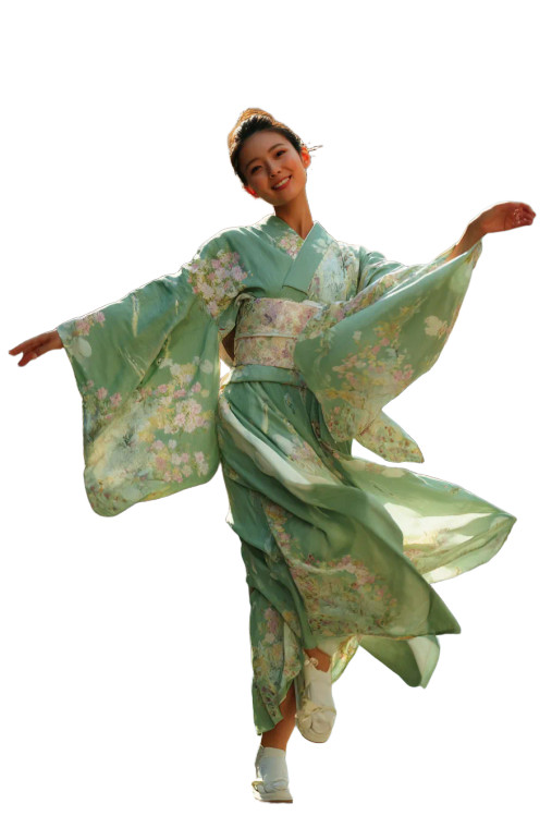 Dancing Kimono Woman Vinyl Car Decal Sticker – Waterproof & UV-Resistant 