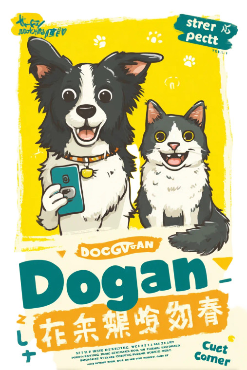 Cartoon Pet Selfie Vinyl Car Decal Sticker – Waterproof & UV-Resistant 