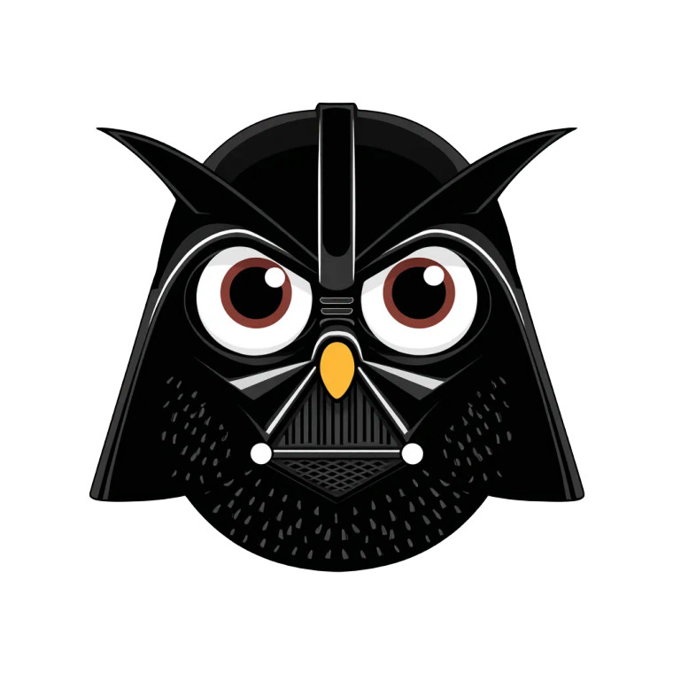 Owl Vader Mask Vinyl Car Decal Sticker – Waterproof & UV-Resistant 