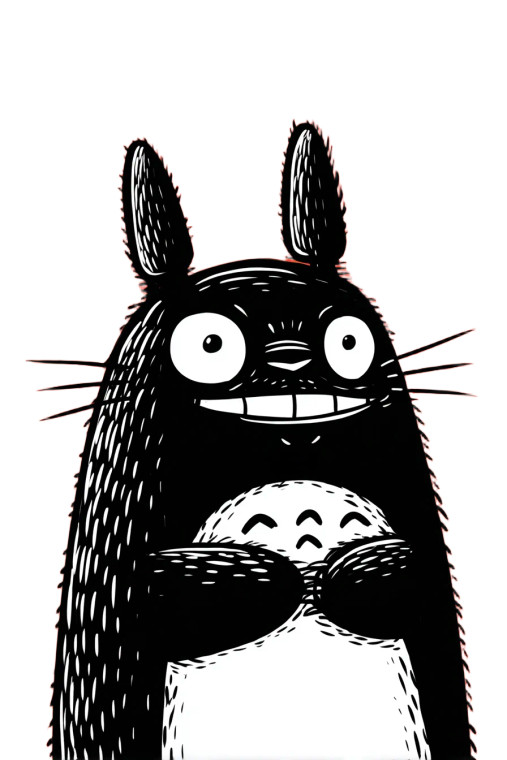 Totoro Caricature Vinyl Car Decal Sticker – Waterproof & UV-Resistant 