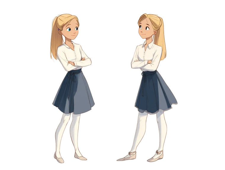 Cartoon Girl V13 Vinyl Car Decal Sticker – Waterproof & UV-Resistant 