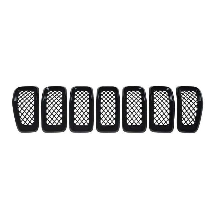 Transform Your Jeep Cherokee | 2014-2018 Fitment | 7 Piece Black Grille Insert Overlay