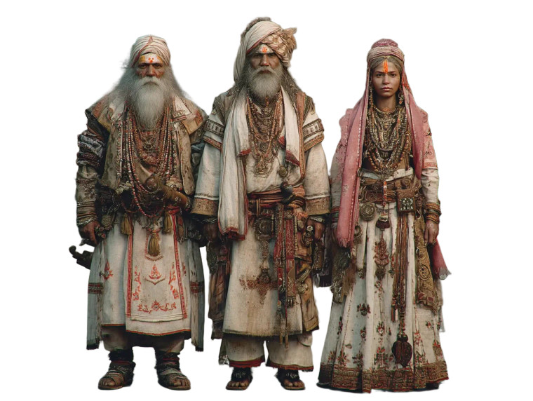 Ancient Indian Devotees Vinyl Car Decal Sticker – Waterproof & UV-Resistant 