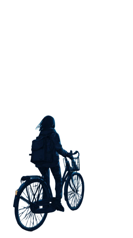 Van Gogh Cyclist Vinyl Car Decal Sticker – Waterproof & UV-Resistant 