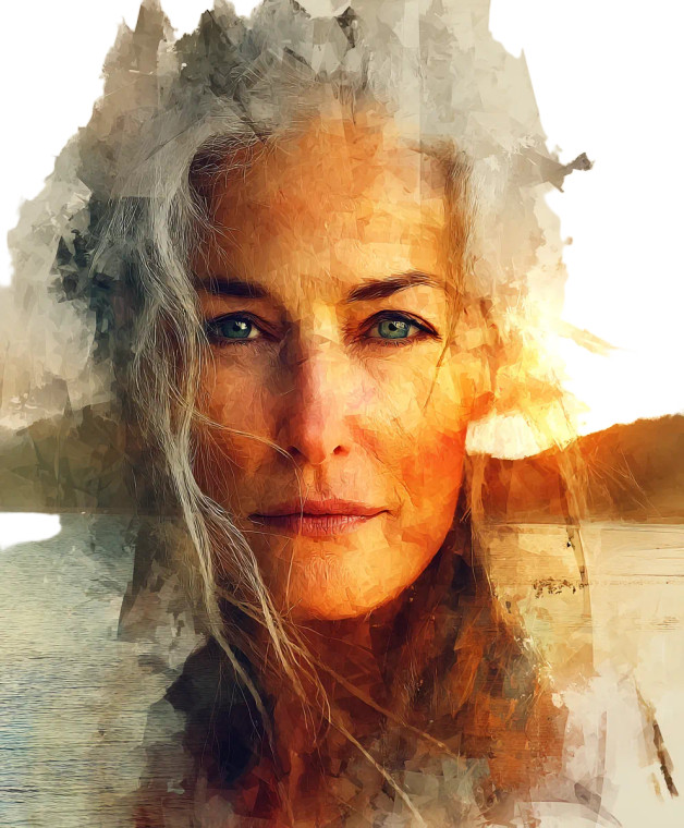 Happy Middle-Aged Woman V2 Vinyl Car Decal Sticker – Waterproof & UV-Resistant 