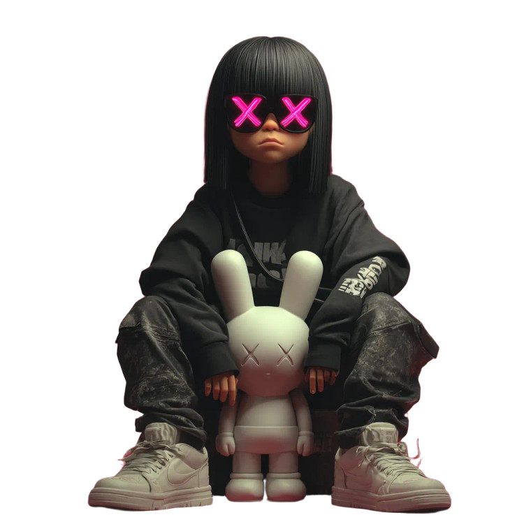Neon Pink Kaws Eyes Vinyl Car Decal Sticker – Waterproof & UV-Resistant 