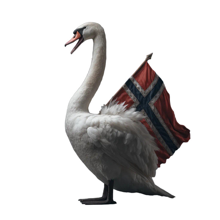 Swan With Flag Vinyl Car Decal Sticker – Waterproof & UV-Resistant 