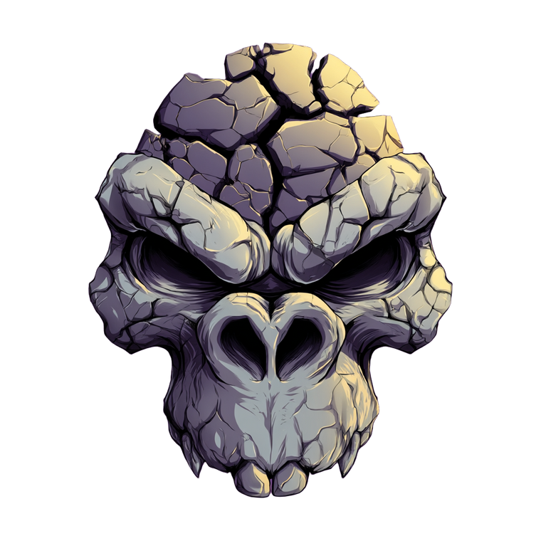 Cracked Gorilla Skull Vinyl Car Decal Sticker – Waterproof & UV-Resistant 