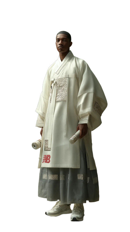 Minimalist Hanbok Scholar Vinyl Car Decal Sticker – Waterproof & UV-Resistant 