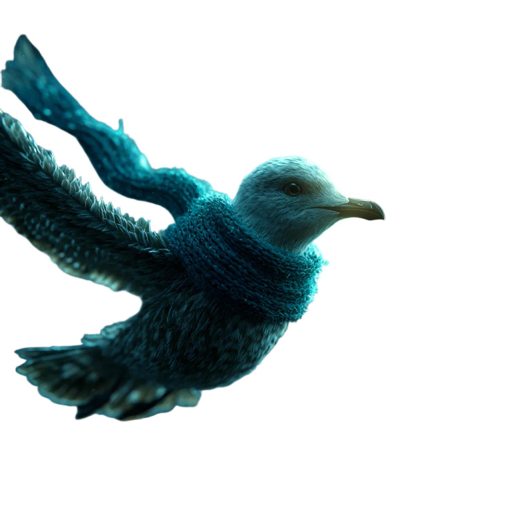 Seagull With Scarf Vinyl Car Decal Sticker – Waterproof & UV-Resistant 