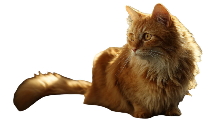 Fluffy Orange Cat V5 Vinyl Car Decal Sticker – Waterproof & UV-Resistant 