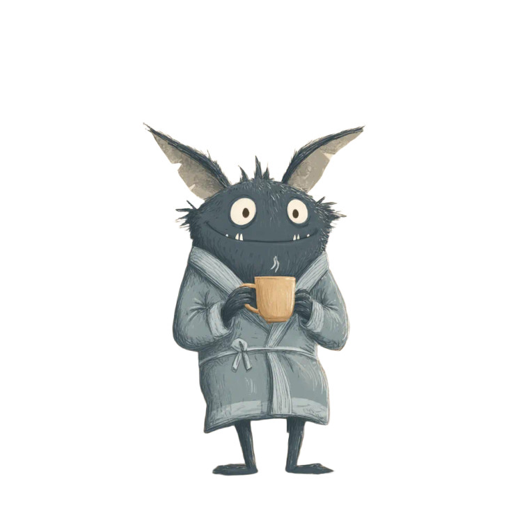 Tea-Drinking Monster Vinyl Car Decal Sticker – Waterproof & UV-Resistant 