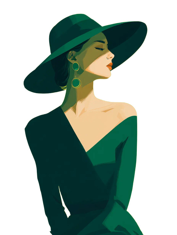 Green Attired Woman Vinyl Car Decal Sticker – Waterproof & UV-Resistant 