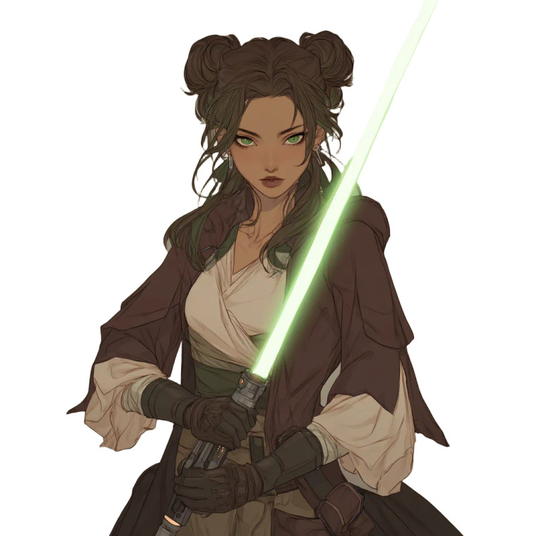 Female Jedi Vinyl Car Decal Sticker – Waterproof & UV-Resistant 