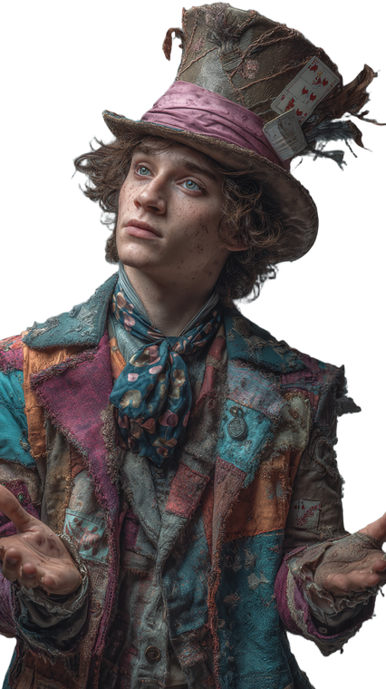 Eccentric Mad Hatter Vinyl Car Decal Sticker – Waterproof & UV-Resistant 