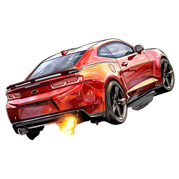 Red Cartoon Car Vinyl Car Decal Sticker – Waterproof & UV-Resistant 