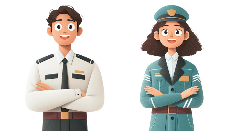 Korean Police Officers Vinyl Car Decal Sticker – Waterproof & UV-Resistant 