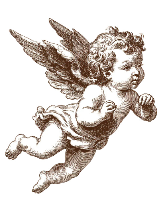 Cute Cherub Angel V3 Vinyl Car Decal Sticker – Waterproof & UV-Resistant 