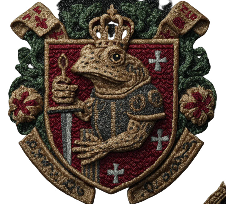 Frog Knight Crest Vinyl Car Decal Sticker – Waterproof & UV-Resistant 