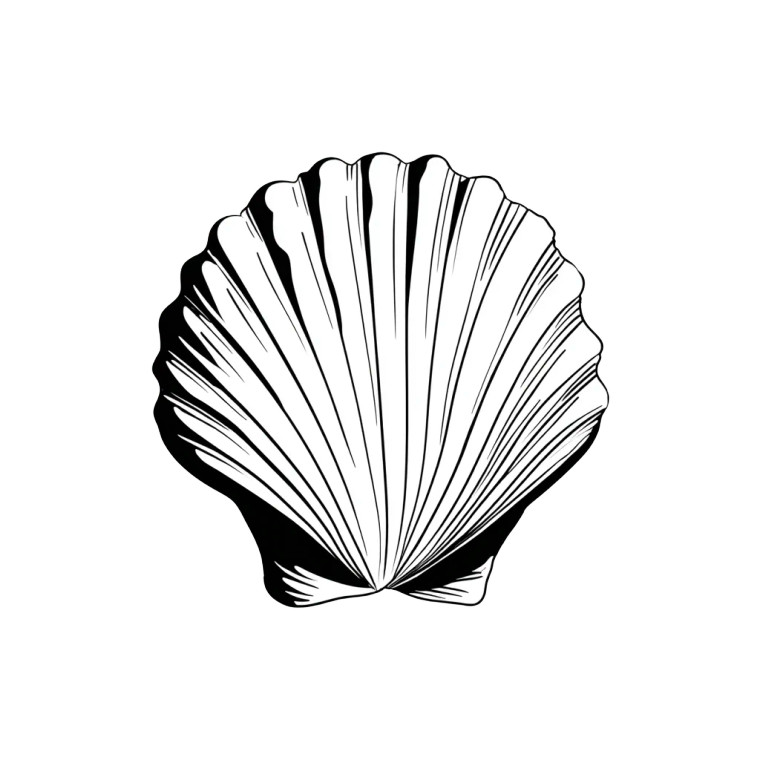 Vector Seashell Vinyl Car Decal Sticker – Waterproof & UV-Resistant 