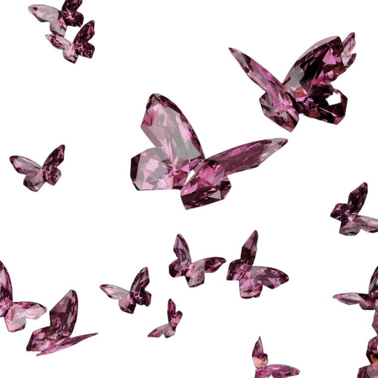Pink Crystal Butterflies V3 Vinyl Car Decal Sticker – Waterproof & UV-Resistant 