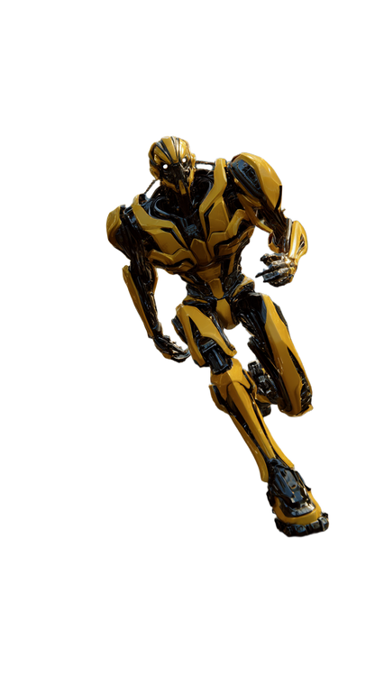 Yellow Sprinting Robot Vinyl Car Decal Sticker – Waterproof & UV-Resistant 