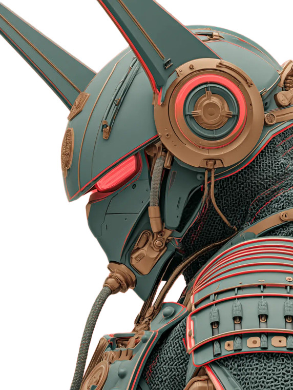 Samurai Futuristic Robot Vinyl Car Decal Sticker – Waterproof & UV-Resistant 