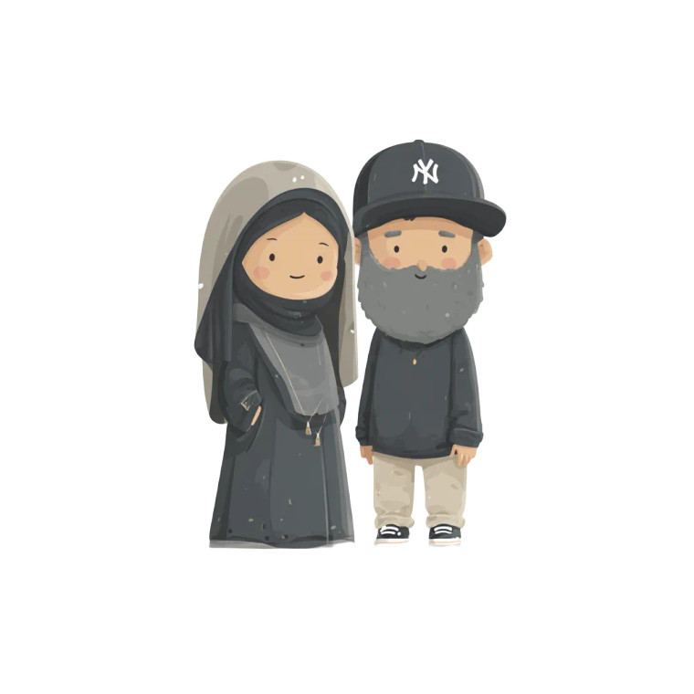Couple Illustration V2 Vinyl Car Decal Sticker – Waterproof & UV-Resistant 