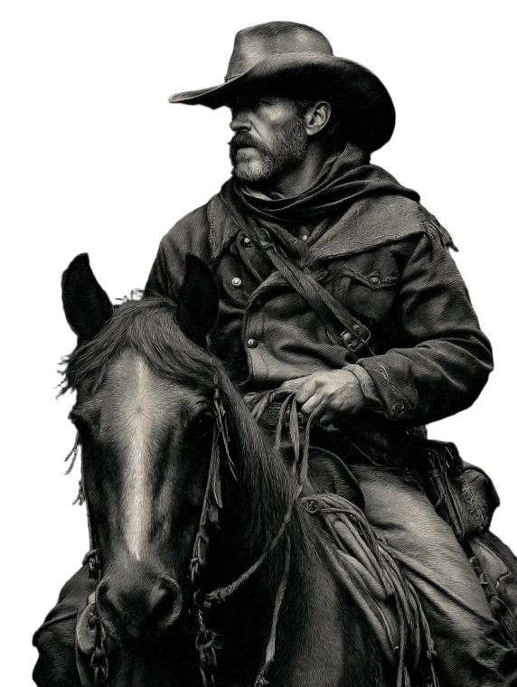 Vaquero On Horseback Vinyl Car Decal Sticker – Waterproof & UV-Resistant 