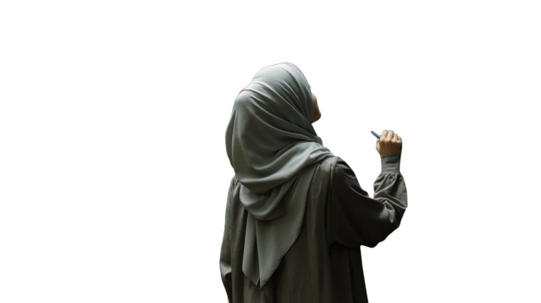 Hijabi Teacher Teaching Vinyl Car Decal Sticker – Waterproof & UV-Resistant 