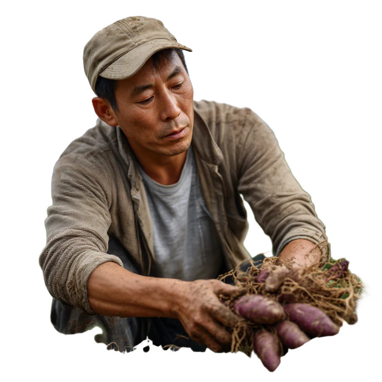 Korean Farmer Harvesting Vinyl Car Decal Sticker – Waterproof & UV-Resistant 