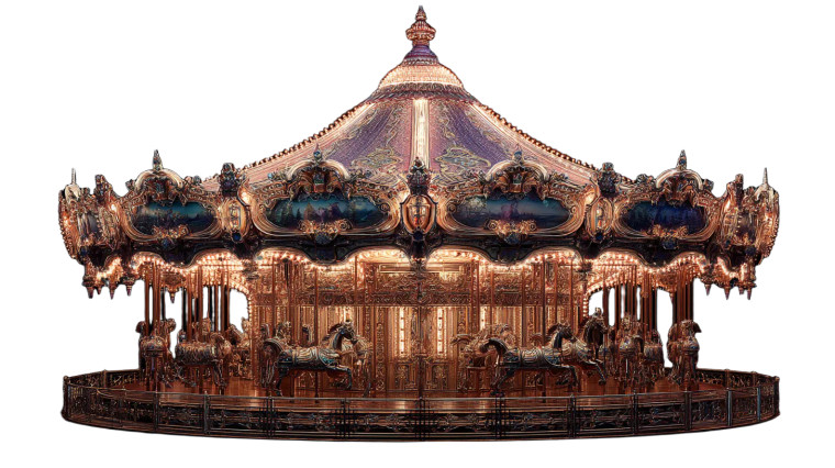 Ornate Carousel Vinyl Car Decal Sticker – Waterproof & UV-Resistant 