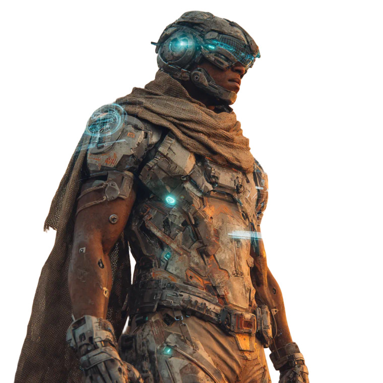 Futuristic Warrior V19 Vinyl Car Decal Sticker – Waterproof & UV-Resistant 