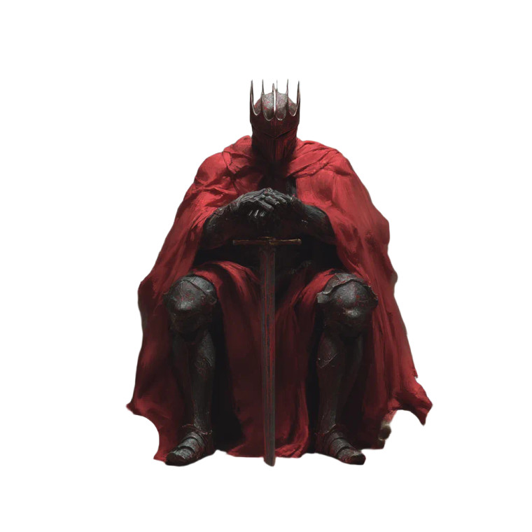 Crimson Knight King Vinyl Car Decal Sticker – Waterproof & UV-Resistant 