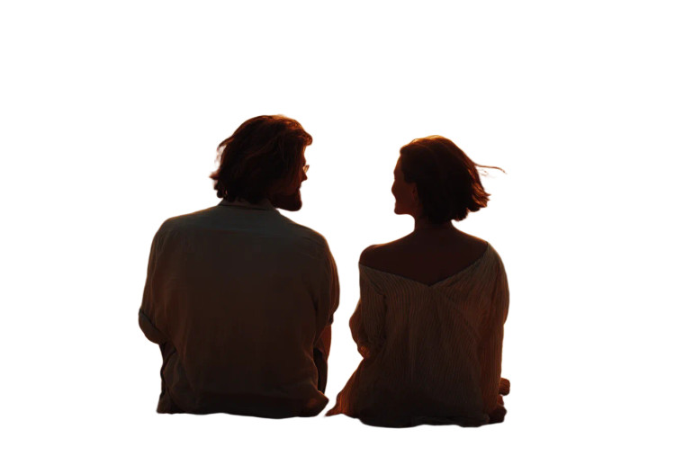 Seaside Couple Sunset Vinyl Car Decal Sticker – Waterproof & UV-Resistant 
