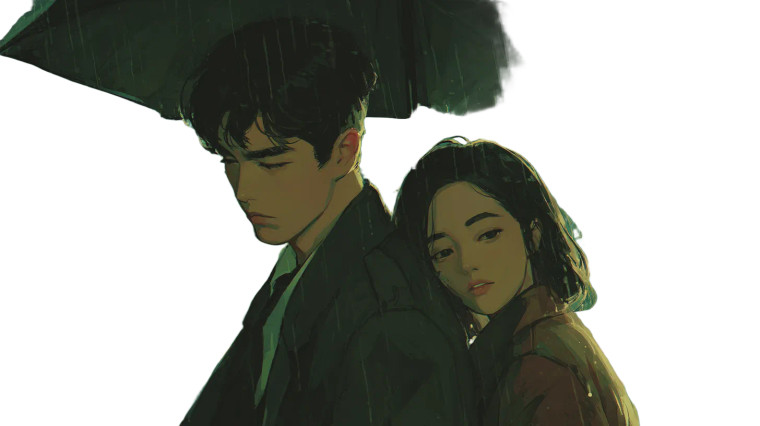 Rainy Night Embrace Vinyl Car Decal Sticker – Waterproof & UV-Resistant 