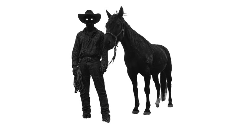 Noir Cowboy Silhouette Vinyl Car Decal Sticker – Waterproof & UV-Resistant 