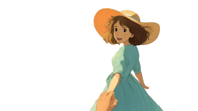 Ghibli-Style Stroll Vinyl Car Decal Sticker – Waterproof & UV-Resistant 